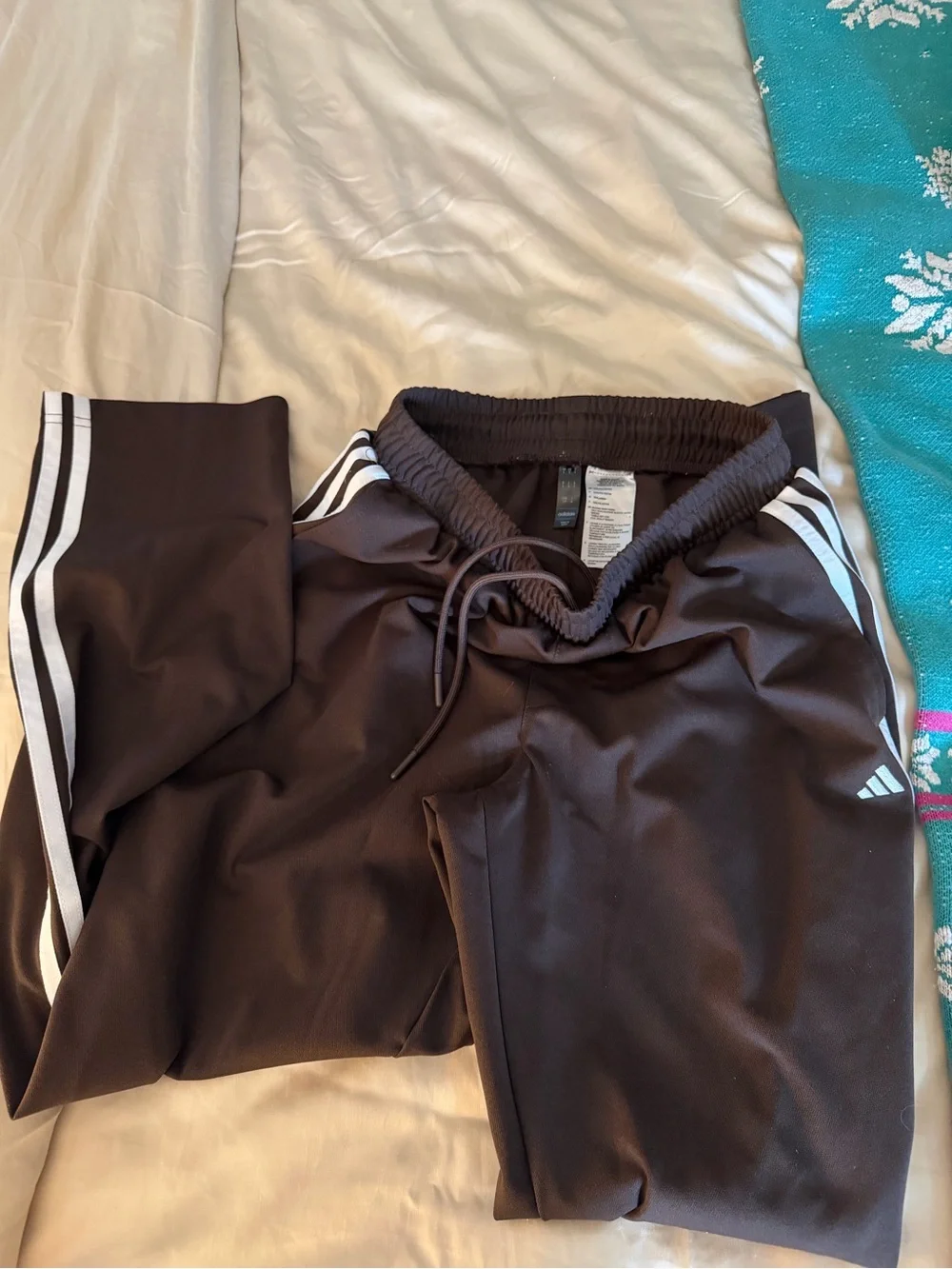 adidas Brown Athletic Pants with Subtle Logo